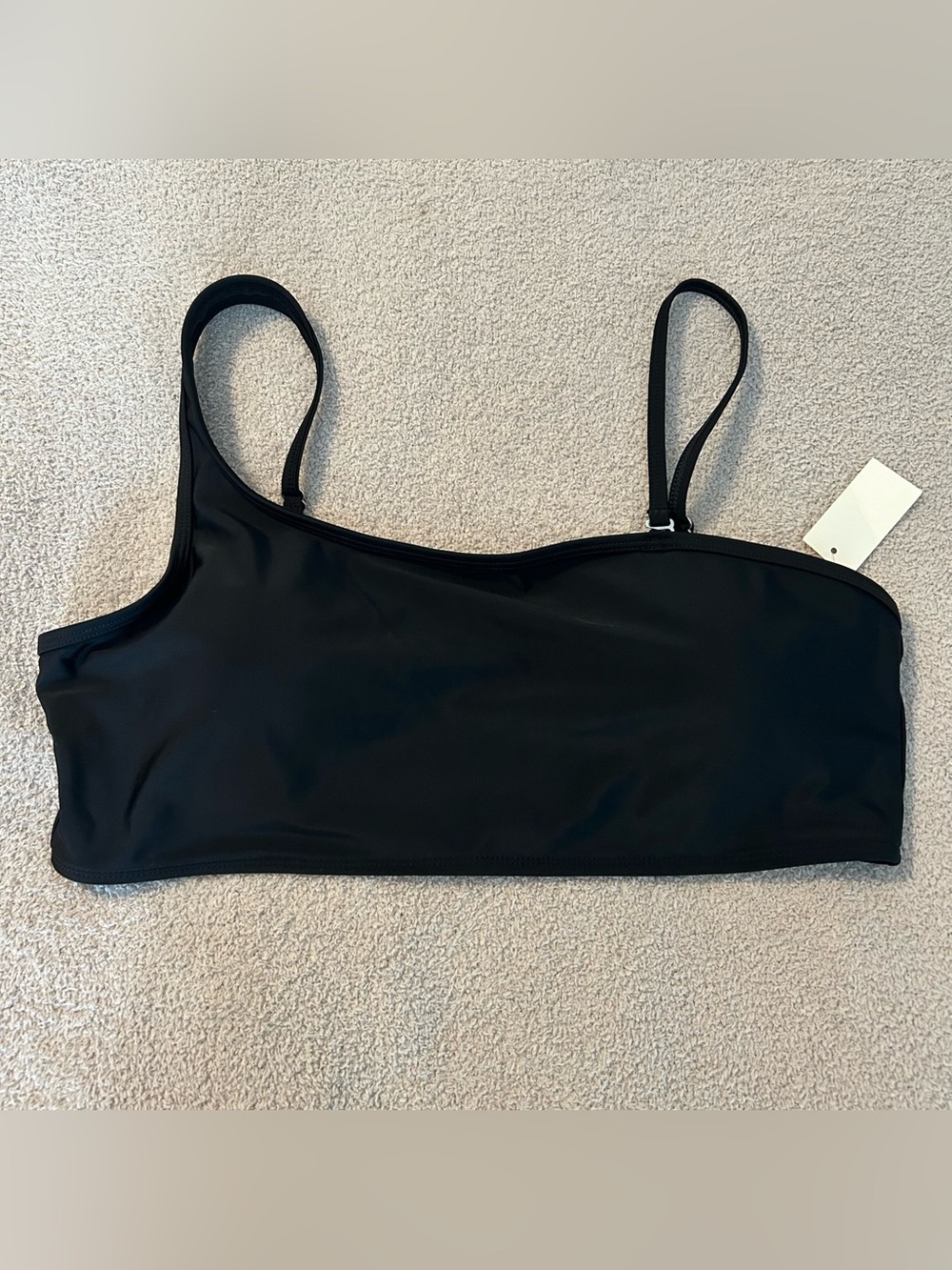 NWT Aero black one shoulder tube swim top XL